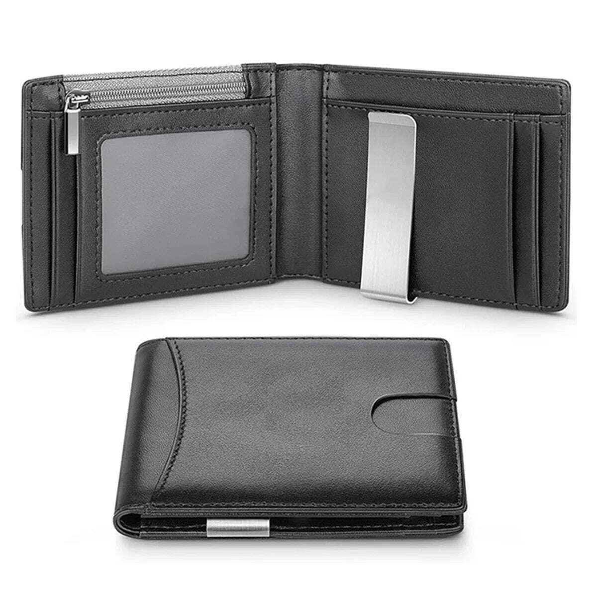 KIMLUD, Carbon Fiber Card Holder Wallets Men Slim RFID Wallet Male Purse Minimalist Black Wallet with Coin Pocket Wallet for Men Choice, Full Black, KIMLUD APPAREL - Womens Clothes