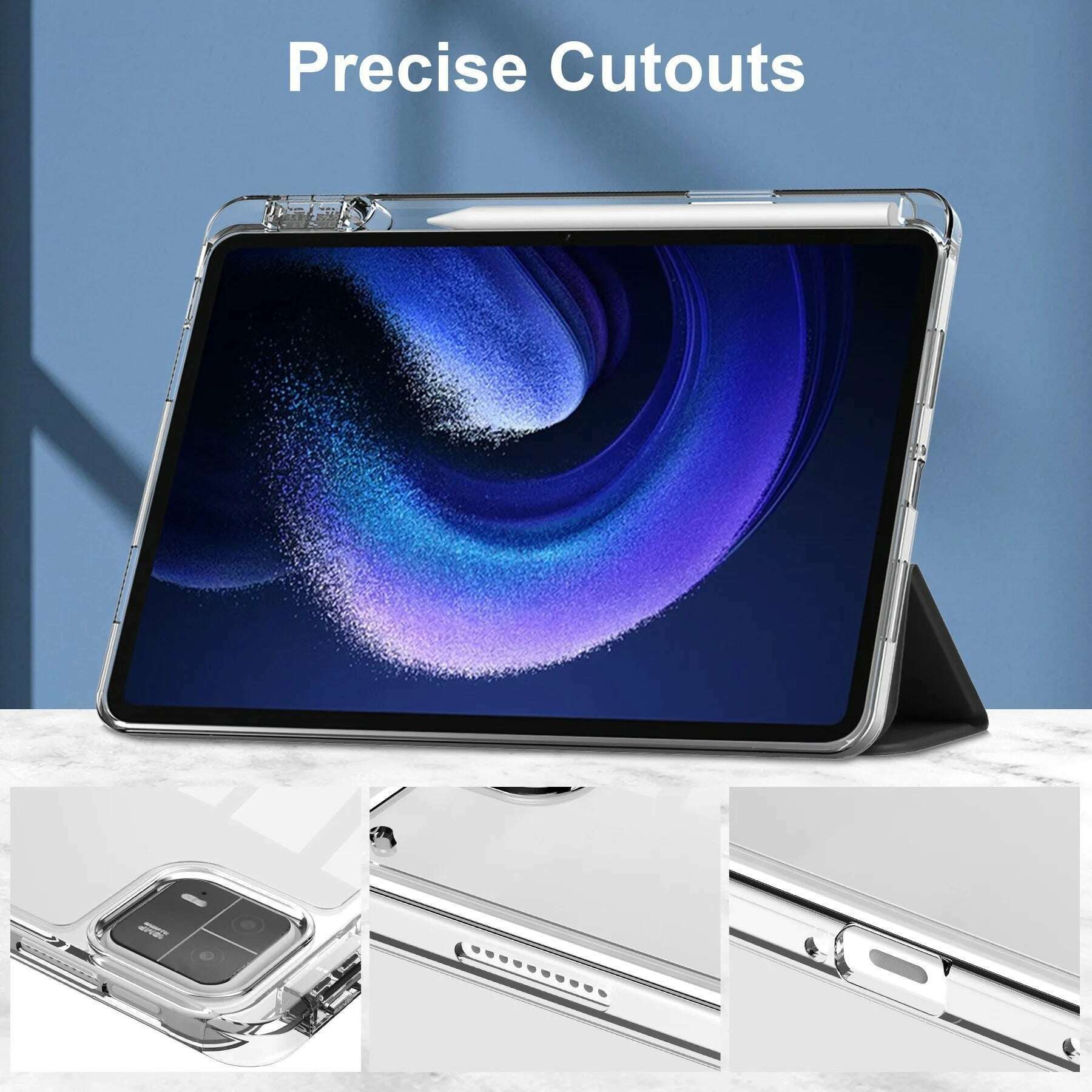 KIMLUD, Case for Xiaomi Mi Pad 5 Pro 11 MiPad 6 Pro 11 7 PRO 11.2 HD Transparent Case Redmi pad SE 11 PRO 12.1" with Awake / Sleep Cover, KIMLUD Womens Clothes