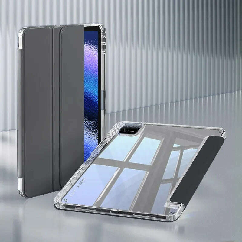 KIMLUD, Case for Xiaomi Mi Pad 5 Pro 11 MiPad 6 Pro 11 7 PRO 11.2 HD Transparent Case Redmi pad SE 11 PRO 12.1" with Awake / Sleep Cover, black / Mipad 5 pro 11 inch, KIMLUD APPAREL - Womens Clothes