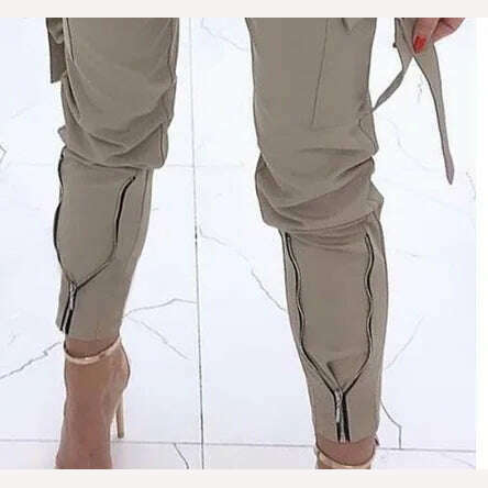 Casual pants women's trousers solid color overalls - KIMLUD