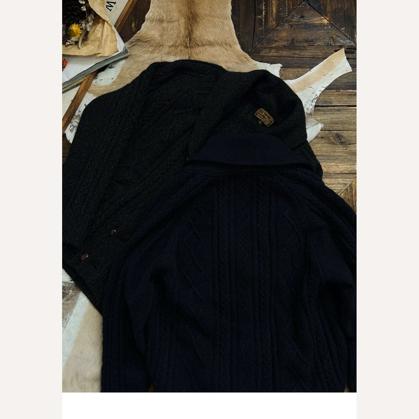 CDS570 Cidu Super Top Quality Heavy Thick 550GSM Jumper Big Flexible 100% Merino Wool & Italy Leather Warm Pullover - KIMLUD