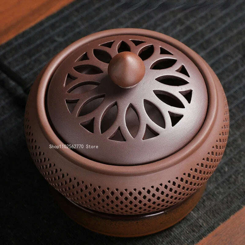 Ceramic Electric Incense Burner Home Indoor Timing Temperature Control Incense Burner Point/seal Incense Powder Heating Tools - KIMLUD
