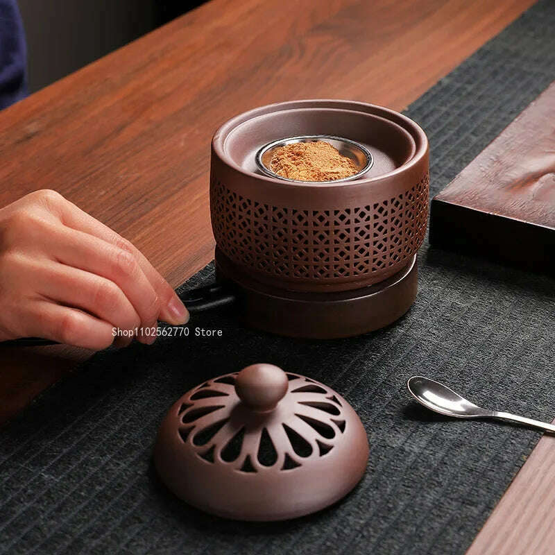 Ceramic Electric Incense Burner Home Indoor Timing Temperature Control Incense Burner Point/seal Incense Powder Heating Tools - KIMLUD