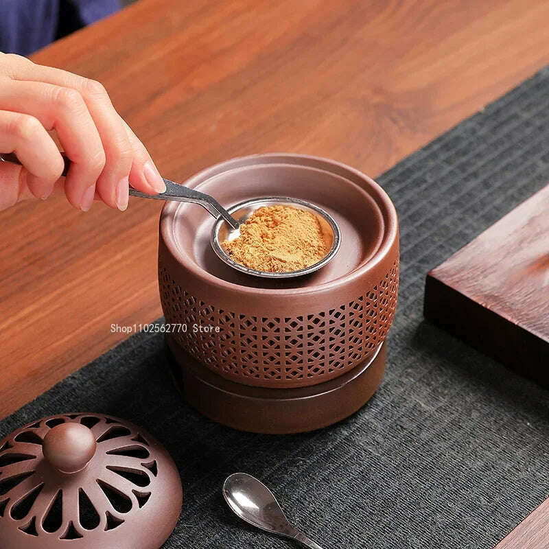 Ceramic Electric Incense Burner Home Indoor Timing Temperature Control Incense Burner Point/seal Incense Powder Heating Tools - KIMLUD
