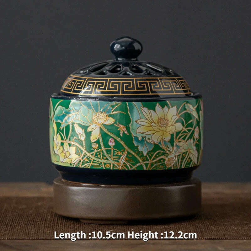 Ceramic Electric Incense Burner Home Indoor Timing Temperature Control Incense Burner Point/seal Incense Powder Heating Tools - KIMLUD