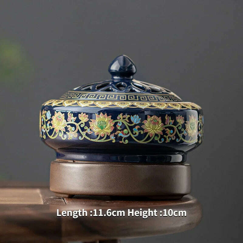 Ceramic Electric Incense Burner Home Indoor Timing Temperature Control Incense Burner Point/seal Incense Powder Heating Tools - KIMLUD