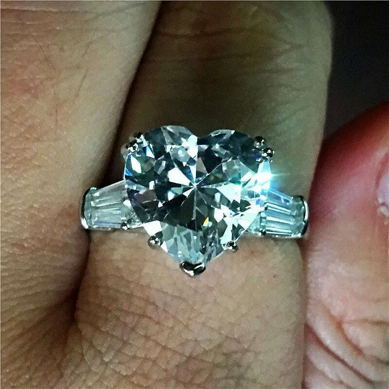 choucong Lovers Promise Ring Heart cut 12mm AAAAA Sona cz 925 Sterling Silver Engagement Wedding Band Rings for women Jewelry - KIMLUD