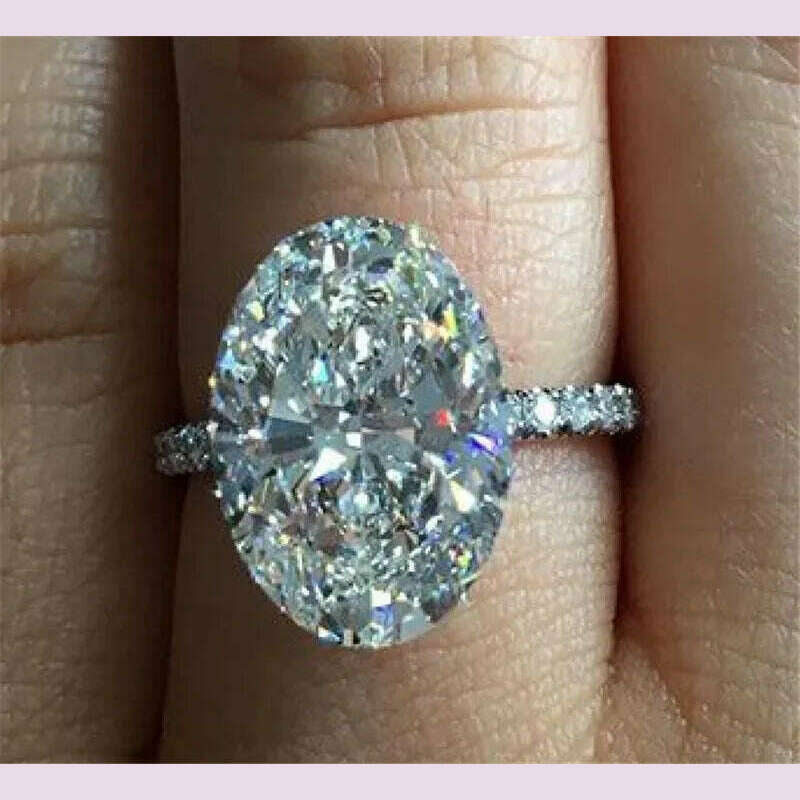KIMLUD, choucong Luxury Promise Ring Real 925 sterling Silver AAAAA Sona cz Engagement Wedding band Rings For Women Fine Jewelry, KIMLUD Womens Clothes