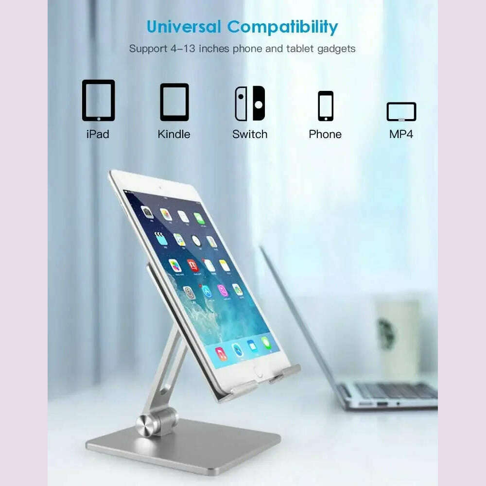 KIMLUD, CMAOS Aluminium Alloy Phone Holder Stand Mobile Smartphone Support Tablet Desk Portable Metal Cell Phone Holder for iPhone iPad, KIMLUD Womens Clothes