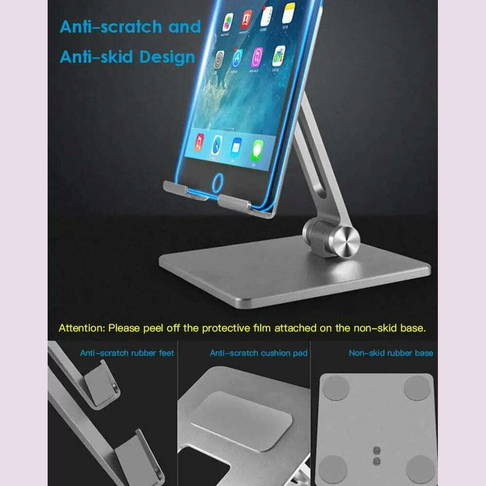 KIMLUD, CMAOS Aluminium Alloy Phone Holder Stand Mobile Smartphone Support Tablet Desk Portable Metal Cell Phone Holder for iPhone iPad, KIMLUD Womens Clothes