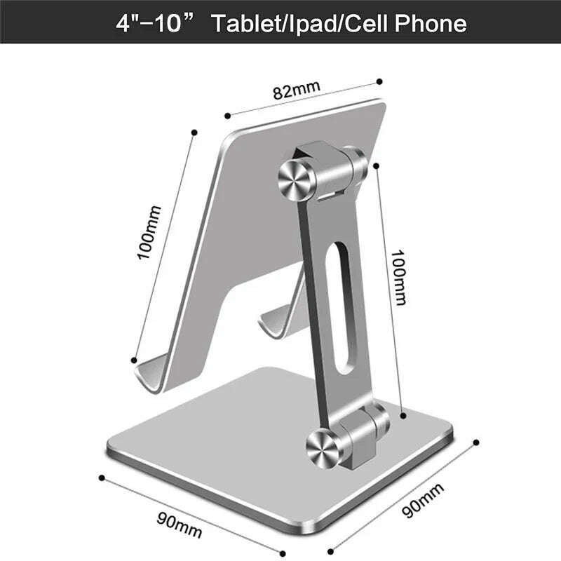KIMLUD, CMAOS Aluminium Alloy Phone Holder Stand Mobile Smartphone Support Tablet Desk Portable Metal Cell Phone Holder for iPhone iPad, small size silver, KIMLUD APPAREL - Womens Clothes