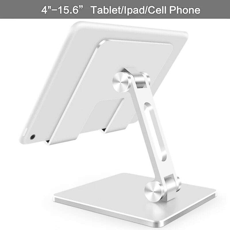 KIMLUD, CMAOS Aluminium Alloy Phone Holder Stand Mobile Smartphone Support Tablet Desk Portable Metal Cell Phone Holder for iPhone iPad, big size silver, KIMLUD APPAREL - Womens Clothes