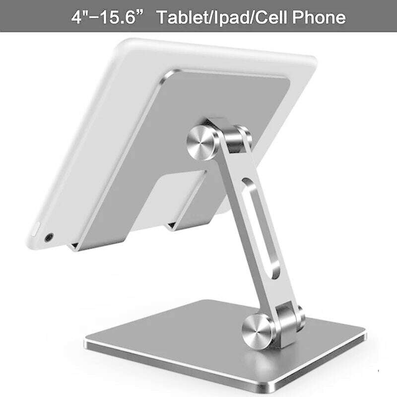 KIMLUD, CMAOS Aluminium Alloy Phone Holder Stand Mobile Smartphone Support Tablet Desk Portable Metal Cell Phone Holder for iPhone iPad, big size gray, KIMLUD APPAREL - Womens Clothes
