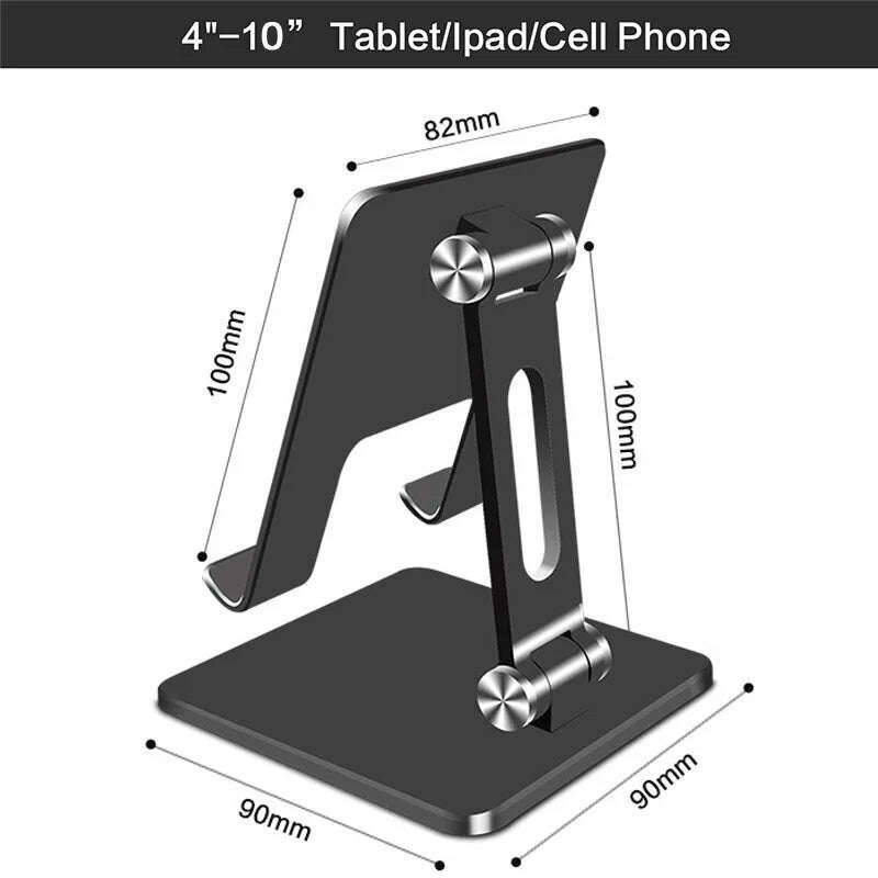 KIMLUD, CMAOS Aluminium Alloy Phone Holder Stand Mobile Smartphone Support Tablet Desk Portable Metal Cell Phone Holder for iPhone iPad, small size gray, KIMLUD APPAREL - Womens Clothes