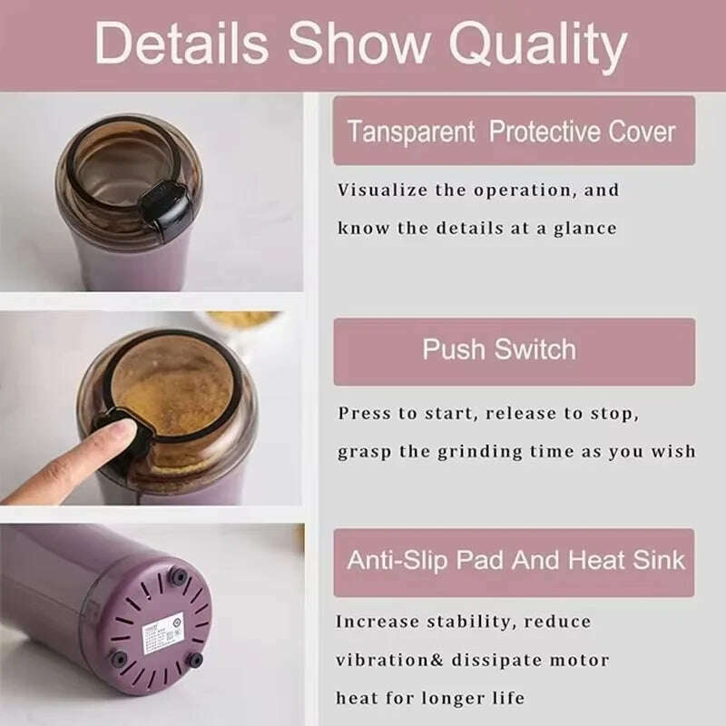 KIMLUD, Coffee Grinder Stainless Steel Nuts Beans Grains Mill Herbs Electric Grinding Machine Multifunctional Coffee Bean Grinding NEW, KIMLUD Womens Clothes