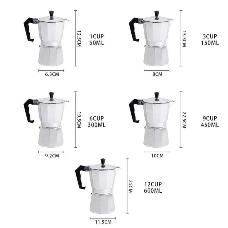 KIMLUD, Coffee Maker Machine Aluminum Mocha Pot Mocha Coffee Pot Octagonal Aluminum Pot Span, KIMLUD Womens Clothes