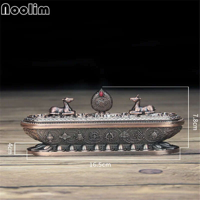 Copper Incense Stick Burner Antique Handmade Holder Zen Buddhist Tea House Home Office Decoration Crafts Ornaments - KIMLUD