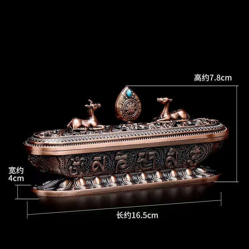 Copper Incense Stick Burner Antique Handmade Holder Zen Buddhist Tea House Home Office Decoration Crafts Ornaments - KIMLUD
