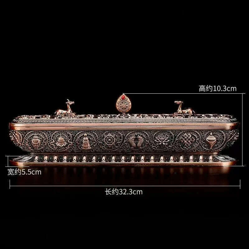 Copper Incense Stick Burner Antique Handmade Holder Zen Buddhist Tea House Home Office Decoration Crafts Ornaments - KIMLUD