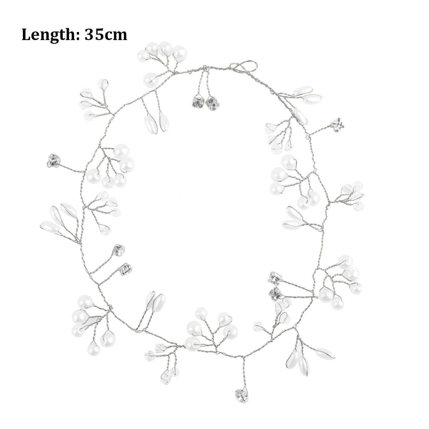 Crystal Pearl Tiaras Hairbands Hairpins Bridesmaid Diamante Vine Decoration Hair Accessories Bridal Wedding Jewelry Headwear - KIMLUD