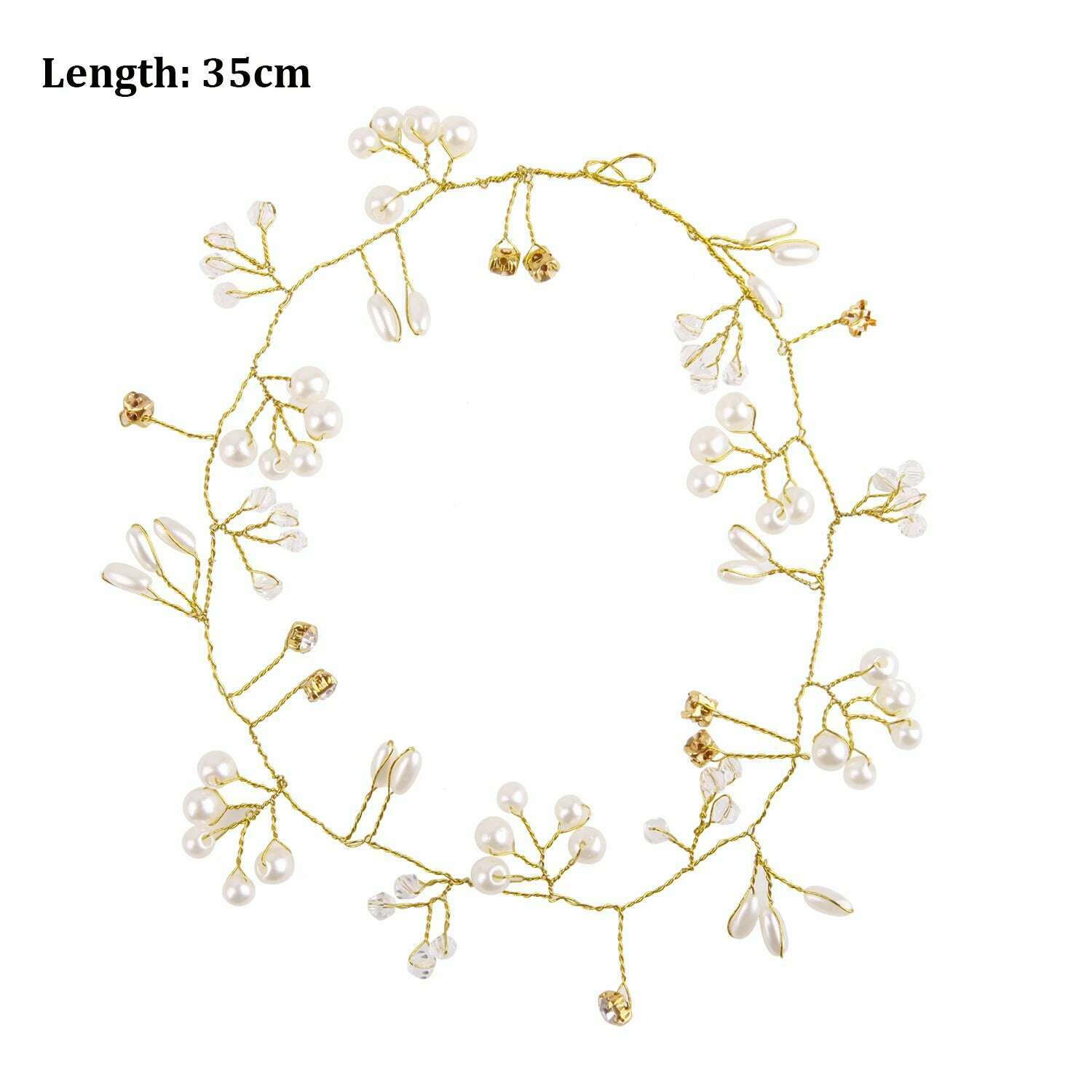 Crystal Pearl Tiaras Hairbands Hairpins Bridesmaid Diamante Vine Decoration Hair Accessories Bridal Wedding Jewelry Headwear - KIMLUD