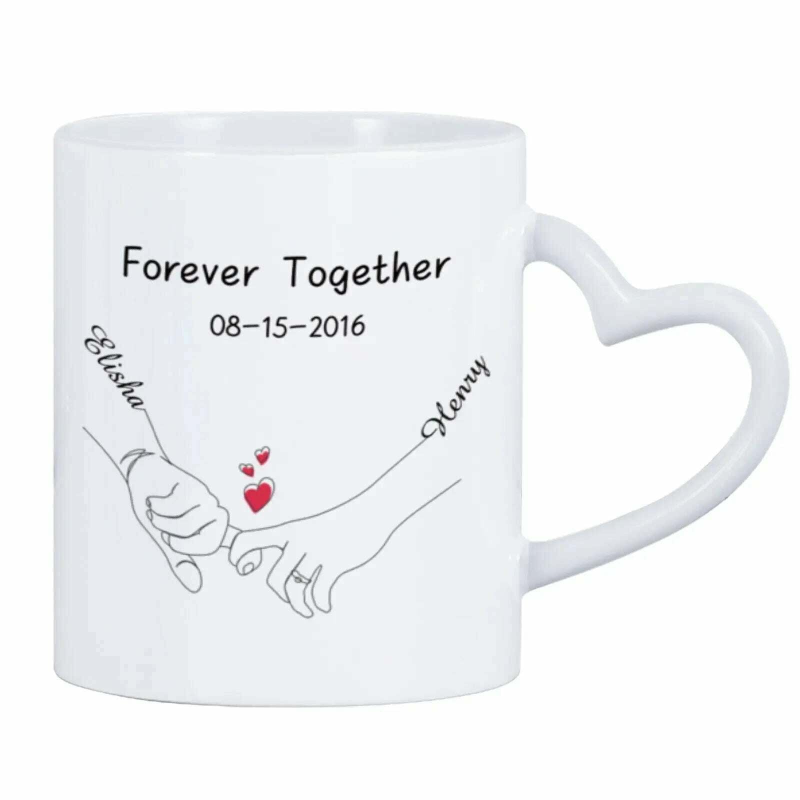 Custom Photo Coffee Mug for Boyfriend Forever Together Tea Cup Anniversary Sweet Gift Ceramics Mug for Valentine's Day Present - KIMLUD
