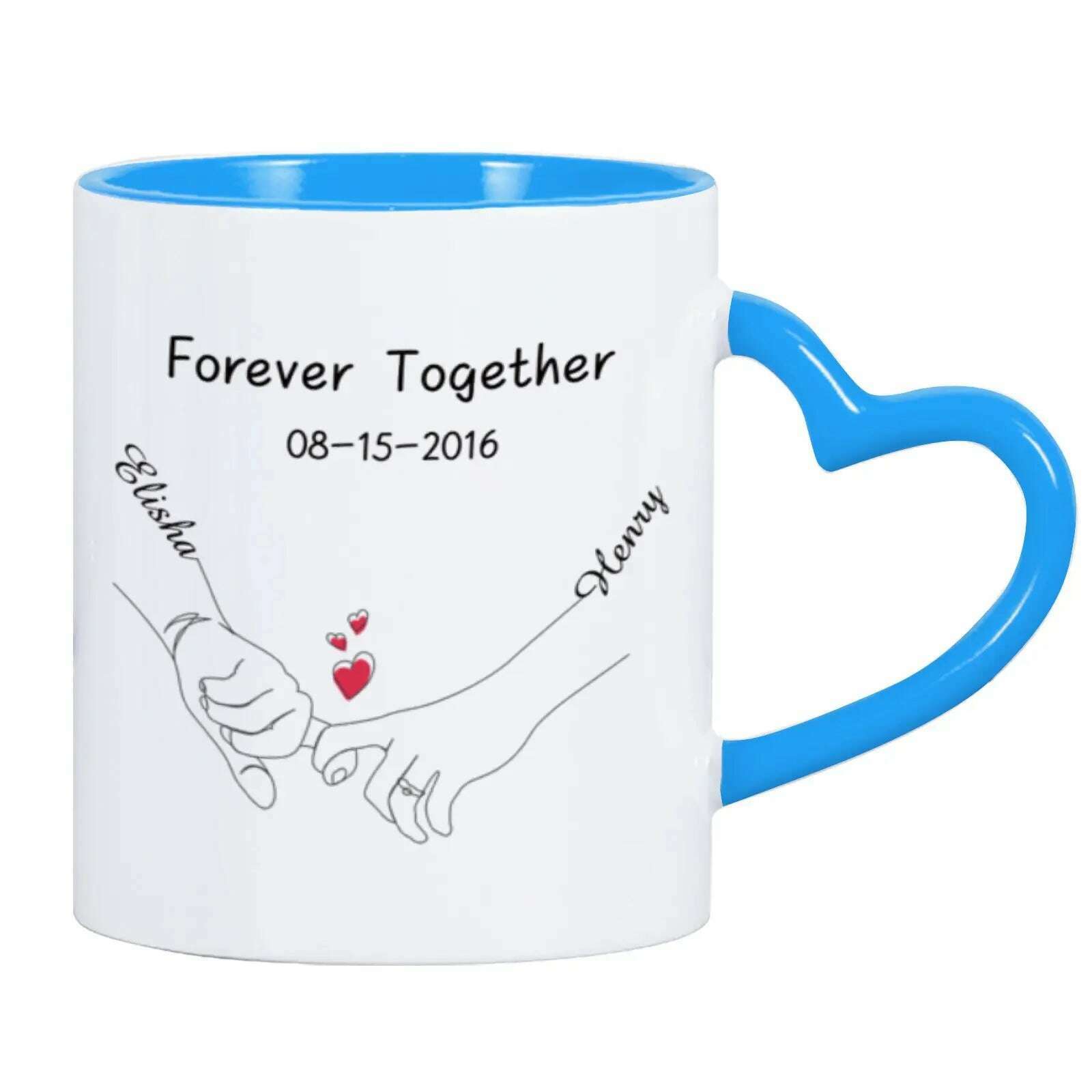 Custom Photo Coffee Mug for Boyfriend Forever Together Tea Cup Anniversary Sweet Gift Ceramics Mug for Valentine's Day Present - KIMLUD