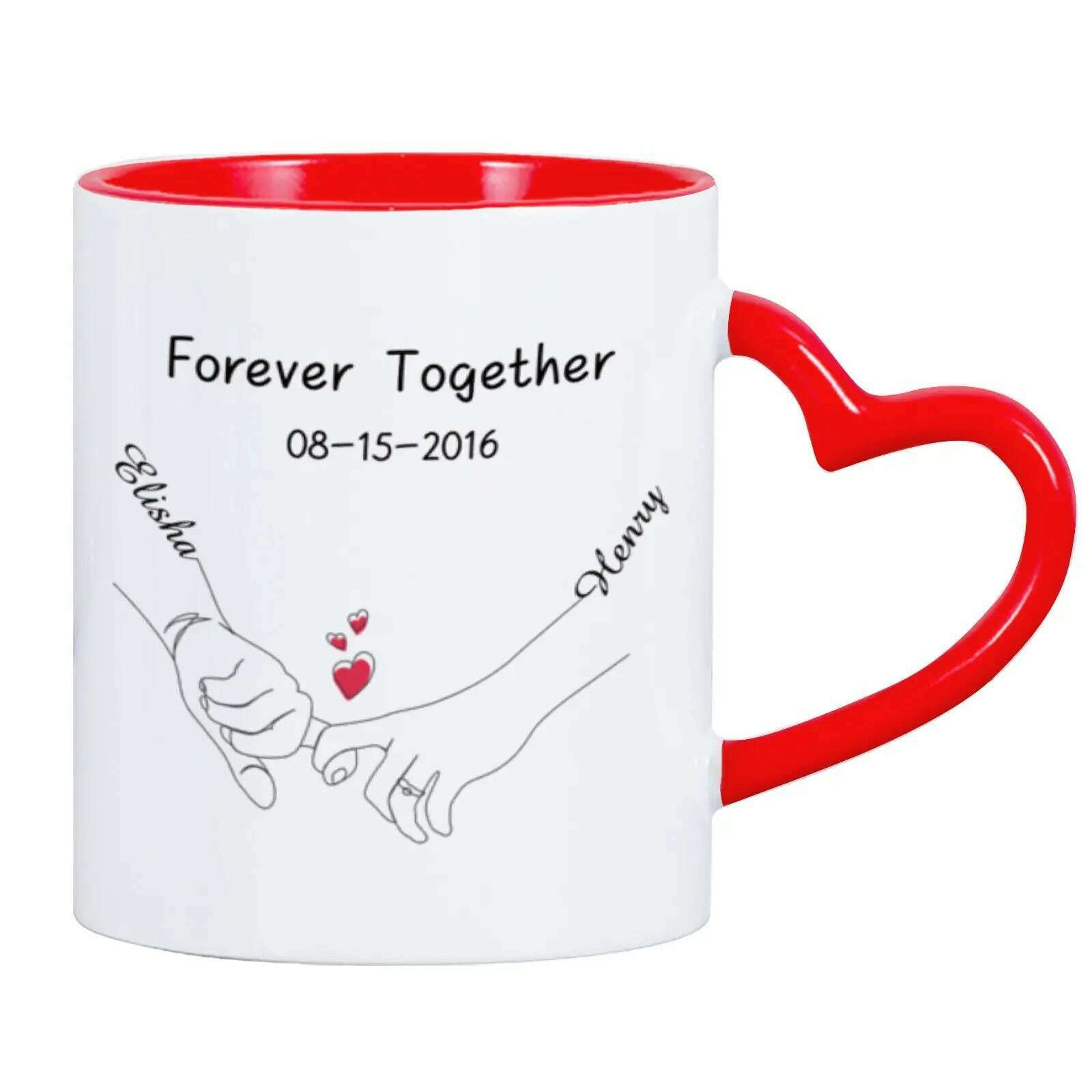 Custom Photo Coffee Mug for Boyfriend Forever Together Tea Cup Anniversary Sweet Gift Ceramics Mug for Valentine's Day Present - KIMLUD