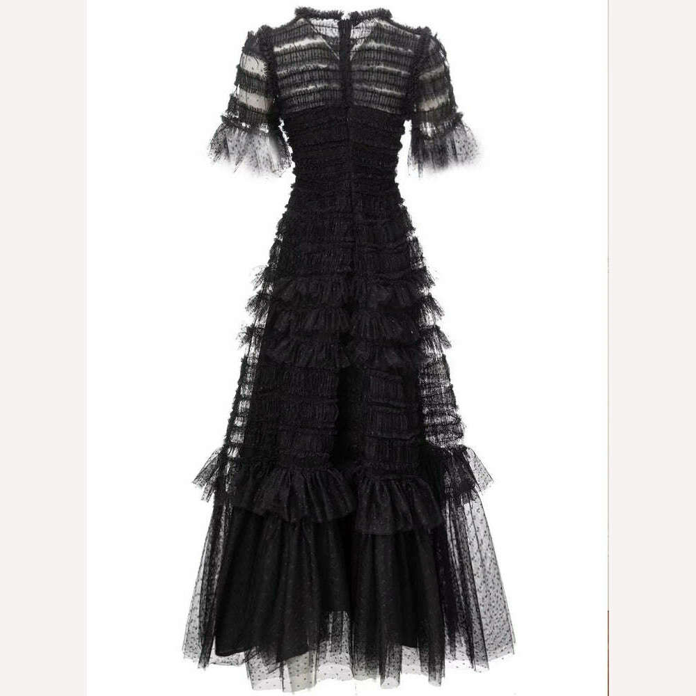 Designer Summer New Women's Elegant Party Dress High Quality Black Evening Long Dress Formal Occasion Casual Fashion Bohemian - KIMLUD