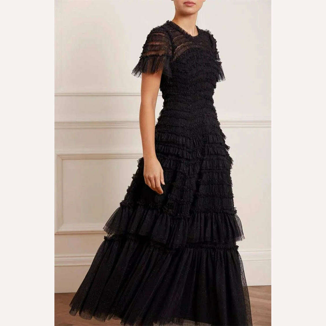 Designer Summer New Women's Elegant Party Dress High Quality Black Evening Long Dress Formal Occasion Casual Fashion Bohemian - KIMLUD