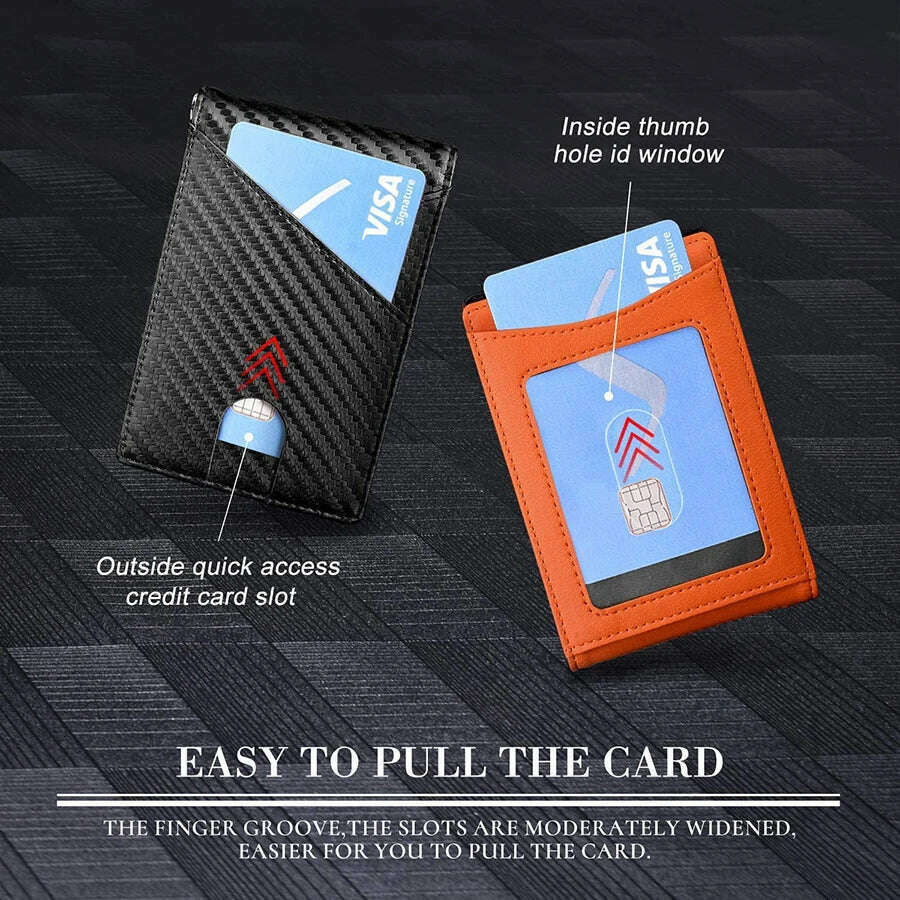 DIENQI Carbon Fiber Rfid Slim Card Luxury Wallet Money Bag Men's Wallet Bifold Billfold - KIMLUD
