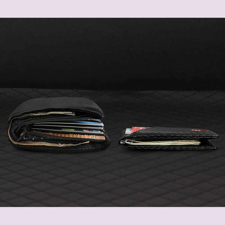 DIENQI Carbon Fiber Rfid Slim Card Luxury Wallet Money Bag Men's Wallet Bifold Billfold - KIMLUD