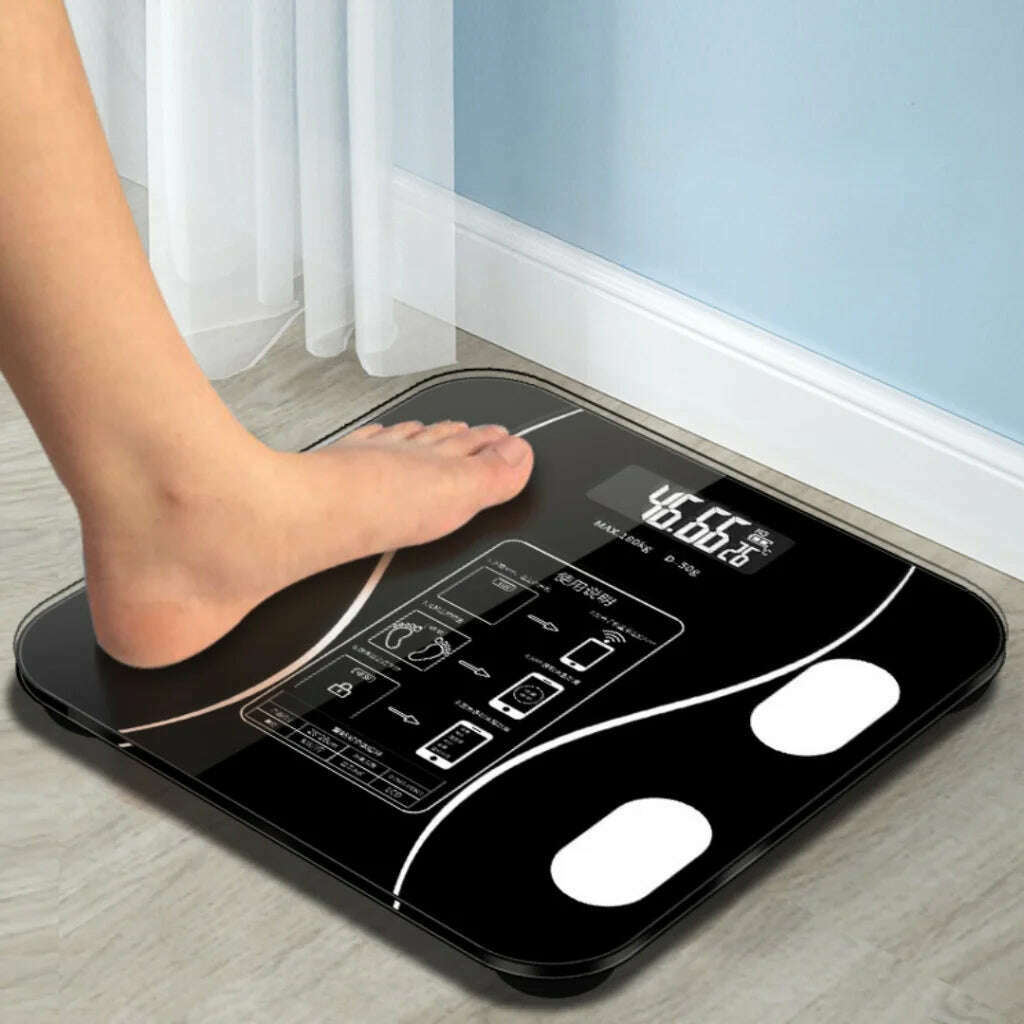 KIMLUD, Digital Bluetooth Body Bioimpedance Scale up to 180kg Cell Phone Result, MULTI, KIMLUD APPAREL - Womens Clothes