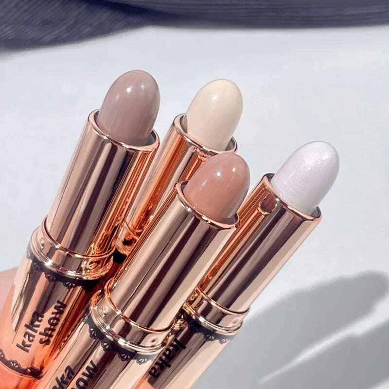 Double-Head High-Light Contour Stick Cream Waterproof Natural Matte Bronzer Highlighters Face Illuminator Women Makeup Cosmetics - KIMLUD