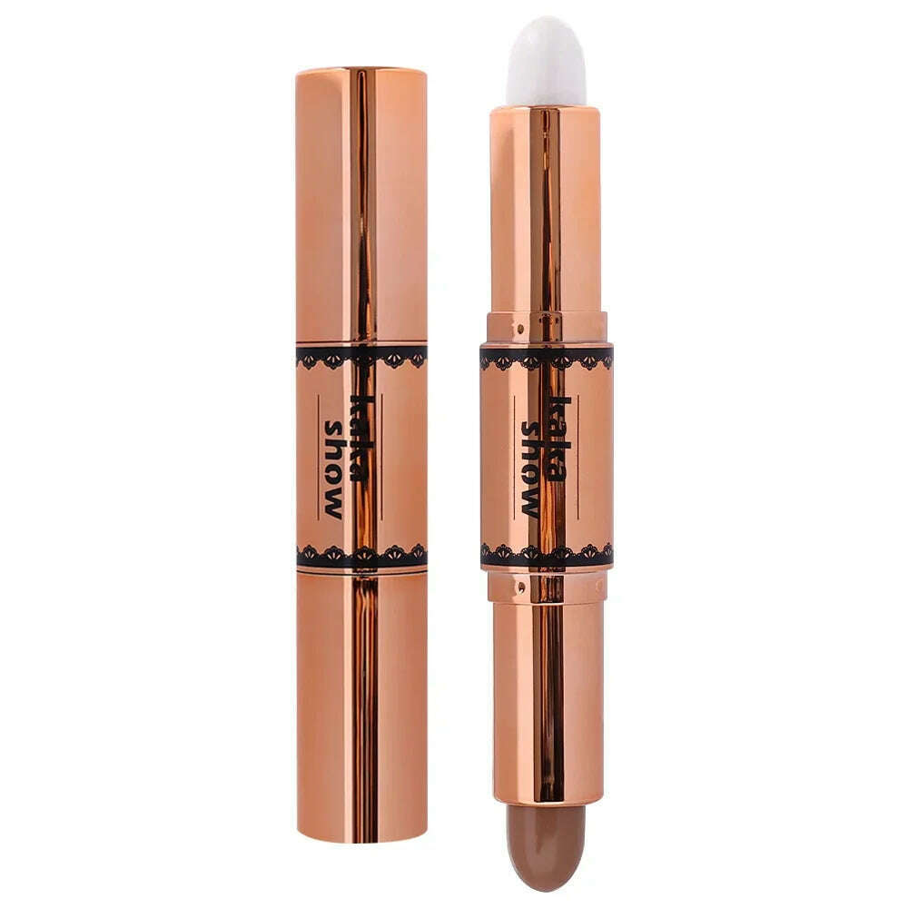 Double-Head High-Light Contour Stick Cream Waterproof Natural Matte Bronzer Highlighters Face Illuminator Women Makeup Cosmetics - KIMLUD