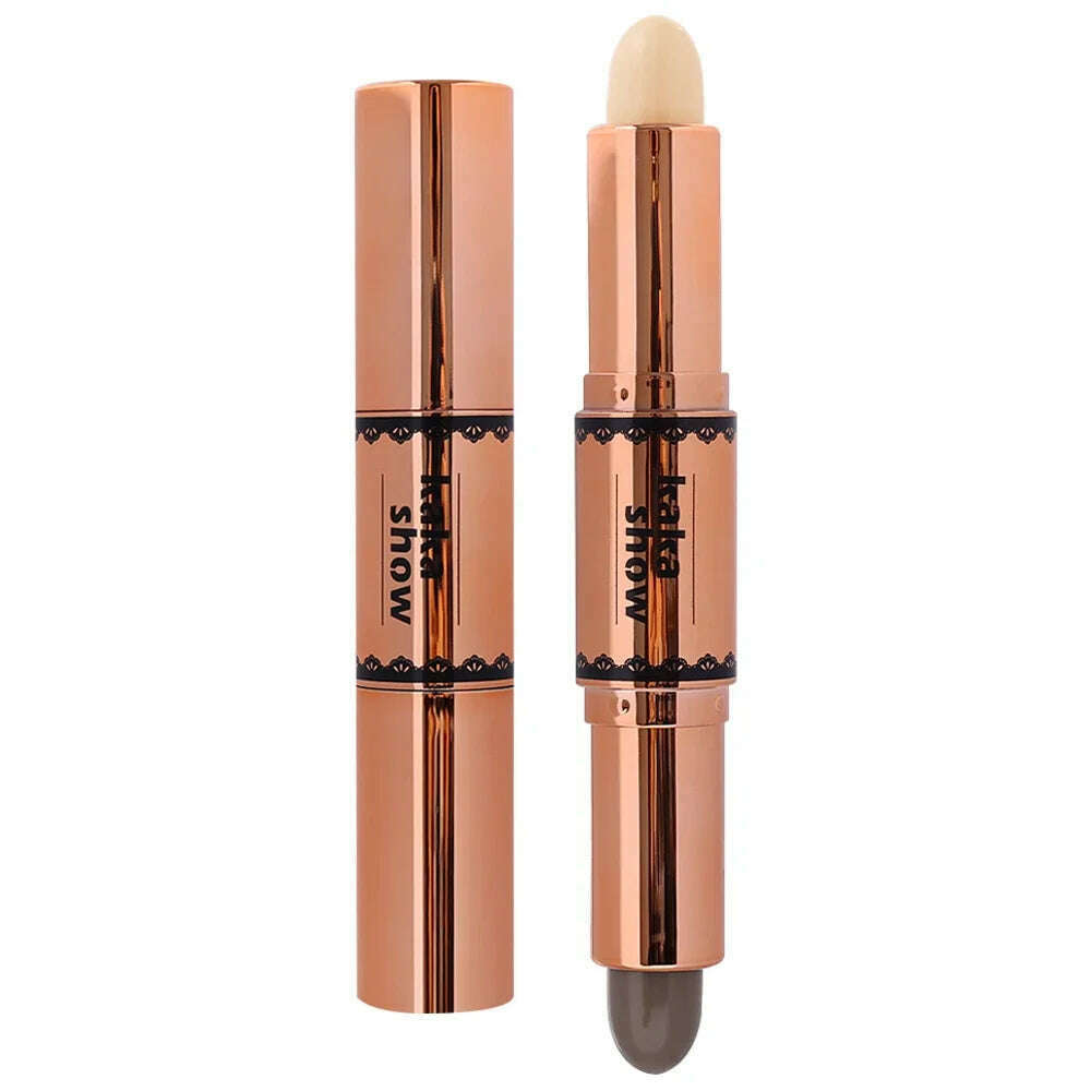 Double-Head High-Light Contour Stick Cream Waterproof Natural Matte Bronzer Highlighters Face Illuminator Women Makeup Cosmetics - KIMLUD