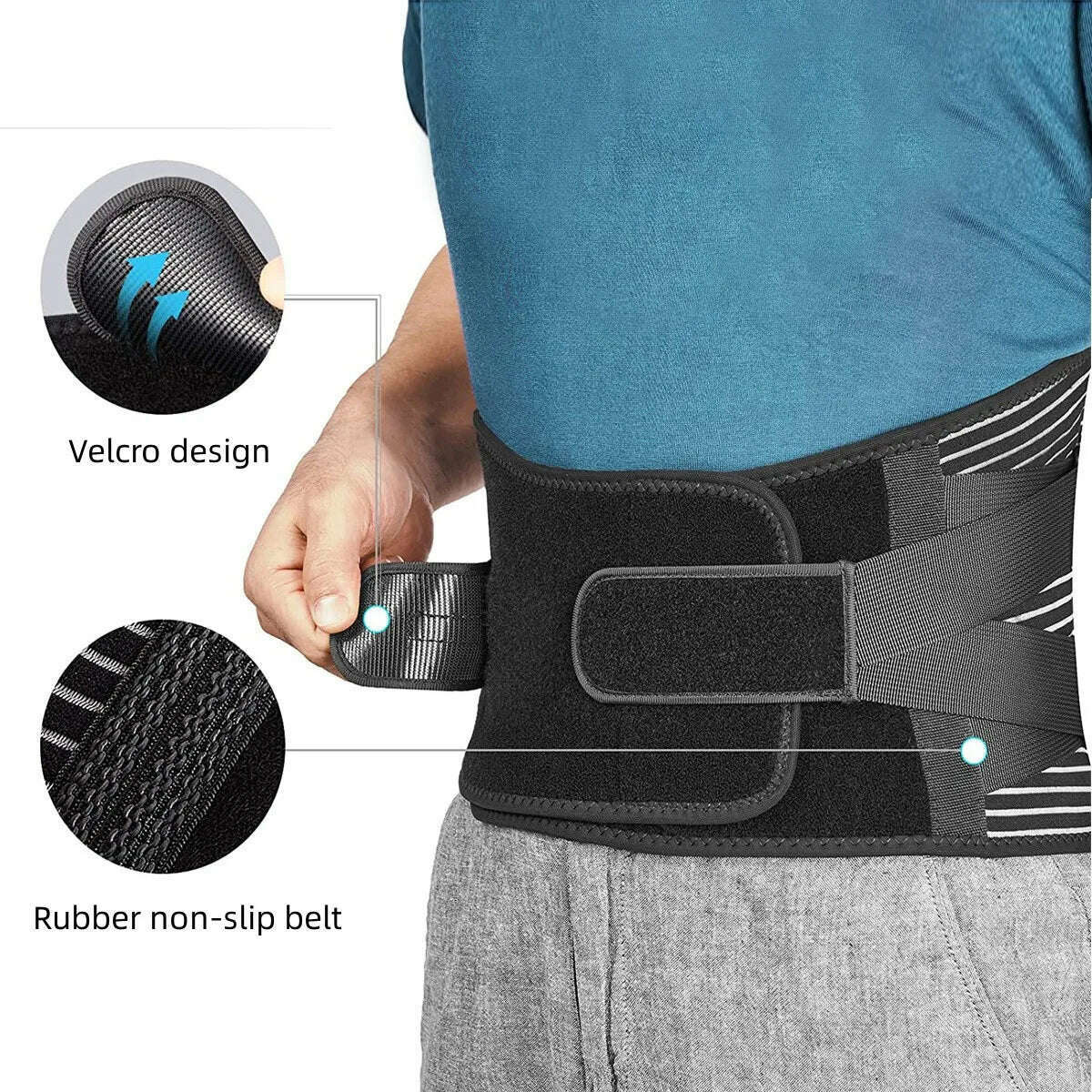 KIMLUD, Double Pull Back Lumbar Support Belt Waist Orthopedic Corset Men Women Spine Decompression Waist Trainer Brace Back Pain Relief, KIMLUD Womens Clothes