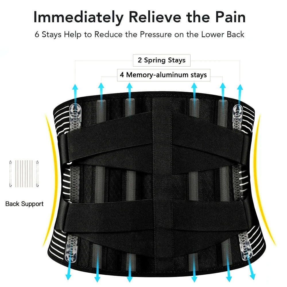 KIMLUD, Double Pull Back Lumbar Support Belt Waist Orthopedic Corset Men Women Spine Decompression Waist Trainer Brace Back Pain Relief, KIMLUD Womens Clothes