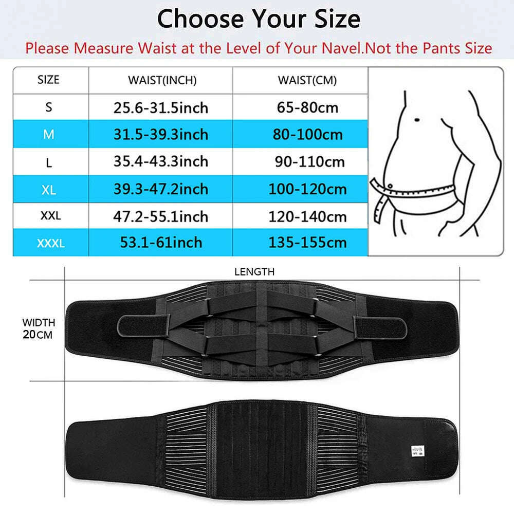 KIMLUD, Double Pull Back Lumbar Support Belt Waist Orthopedic Corset Men Women Spine Decompression Waist Trainer Brace Back Pain Relief, KIMLUD Womens Clothes