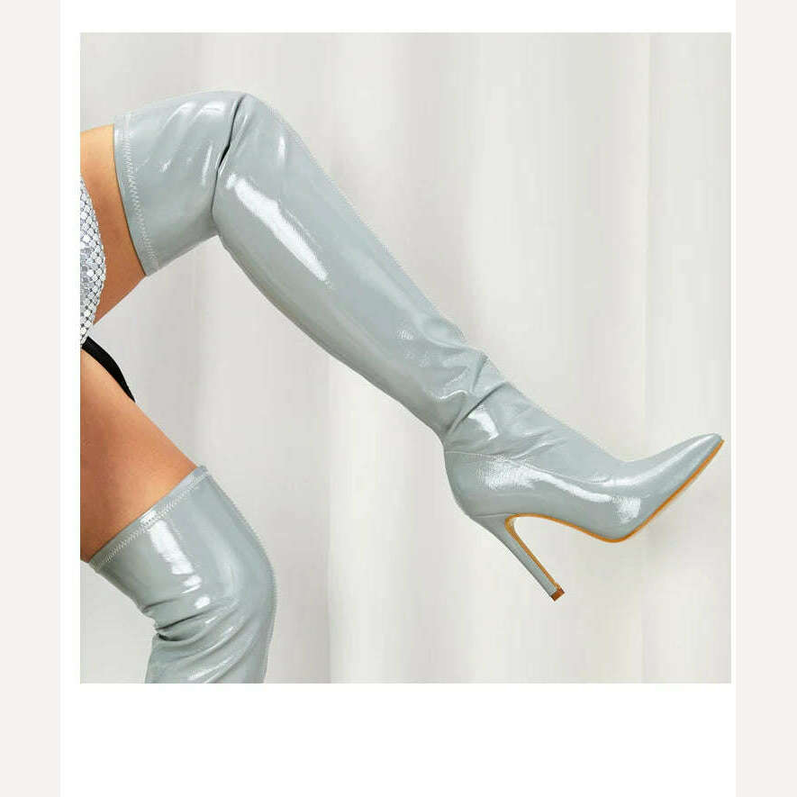 Eilyken Sexy Stiletto High Heels Women Over-the-Knee Boots Pointed Toe Strippers Ladies Shoes Pole Dancing Long Botas De Mujer - KIMLUD