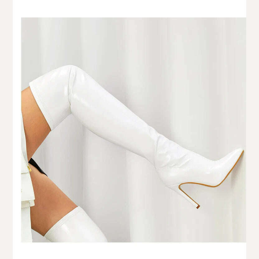 Eilyken Sexy Stiletto High Heels Women Over-the-Knee Boots Pointed Toe Strippers Ladies Shoes Pole Dancing Long Botas De Mujer - KIMLUD