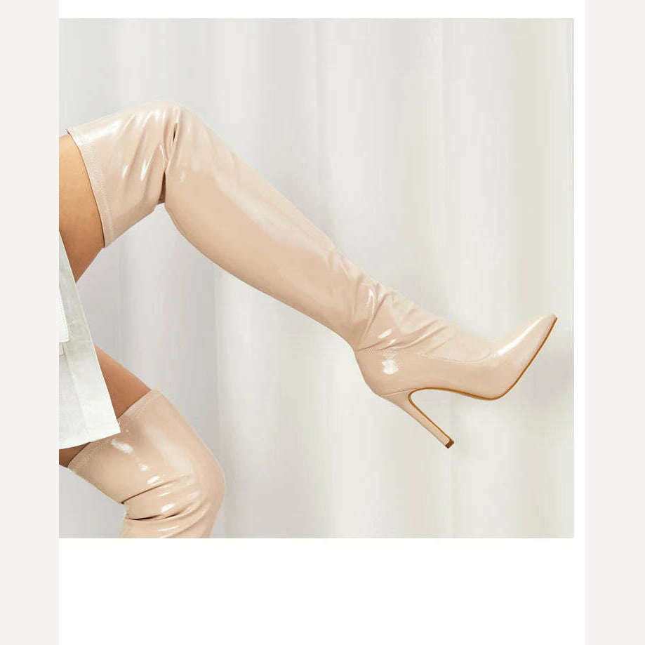 Eilyken Sexy Stiletto High Heels Women Over-the-Knee Boots Pointed Toe Strippers Ladies Shoes Pole Dancing Long Botas De Mujer - KIMLUD