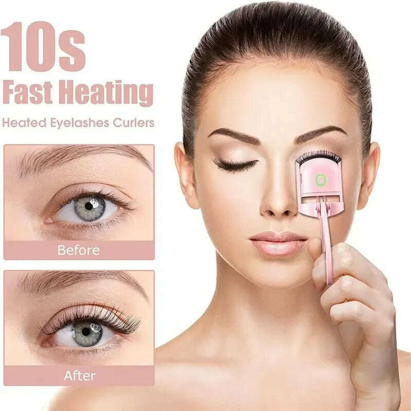 Electric Eyelash Curler USB Charging Model Fast Heating Portable Eye Lash Perm Shaping and Lasting Curling Thermal Eyelash Clip - KIMLUD
