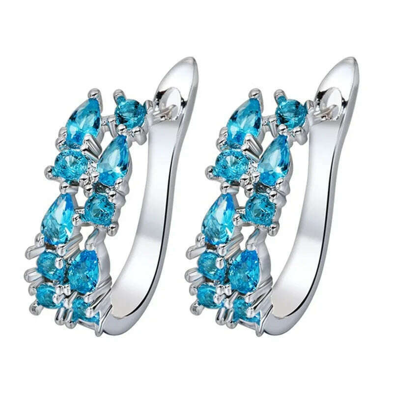 Elegant Imitation Pearl Silver Color Hoop Earrings for Women Jewelry Wedding Brincos Engagement Statement Earring Accessories - KIMLUD