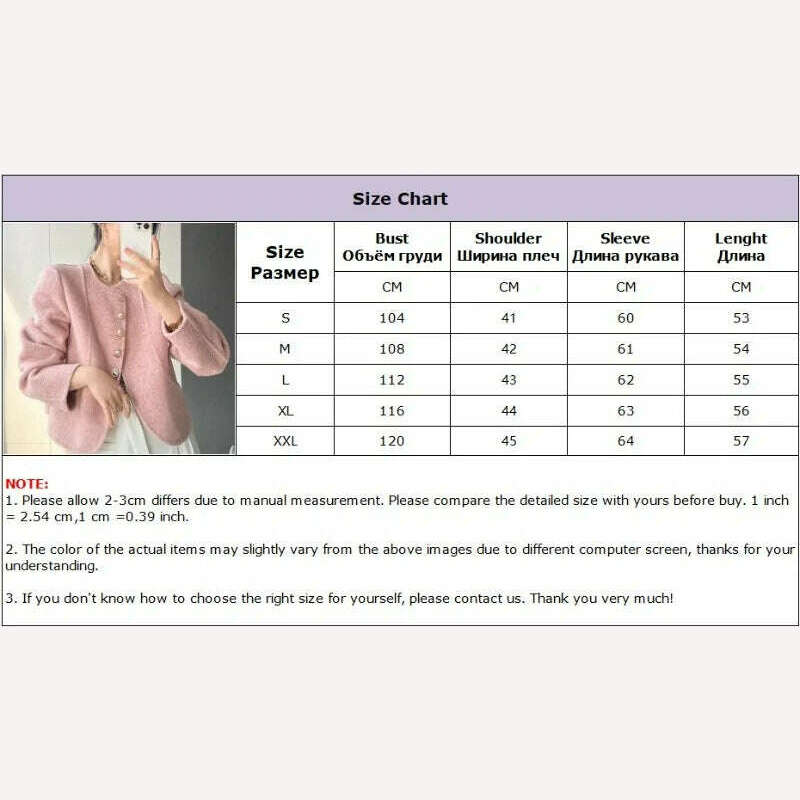Elegant Round Neck Short Woolen Coat Fall Winter New Korean Loose Outerwear Fashion Solid Single Breasted Women Casaco Jackets - KIMLUD