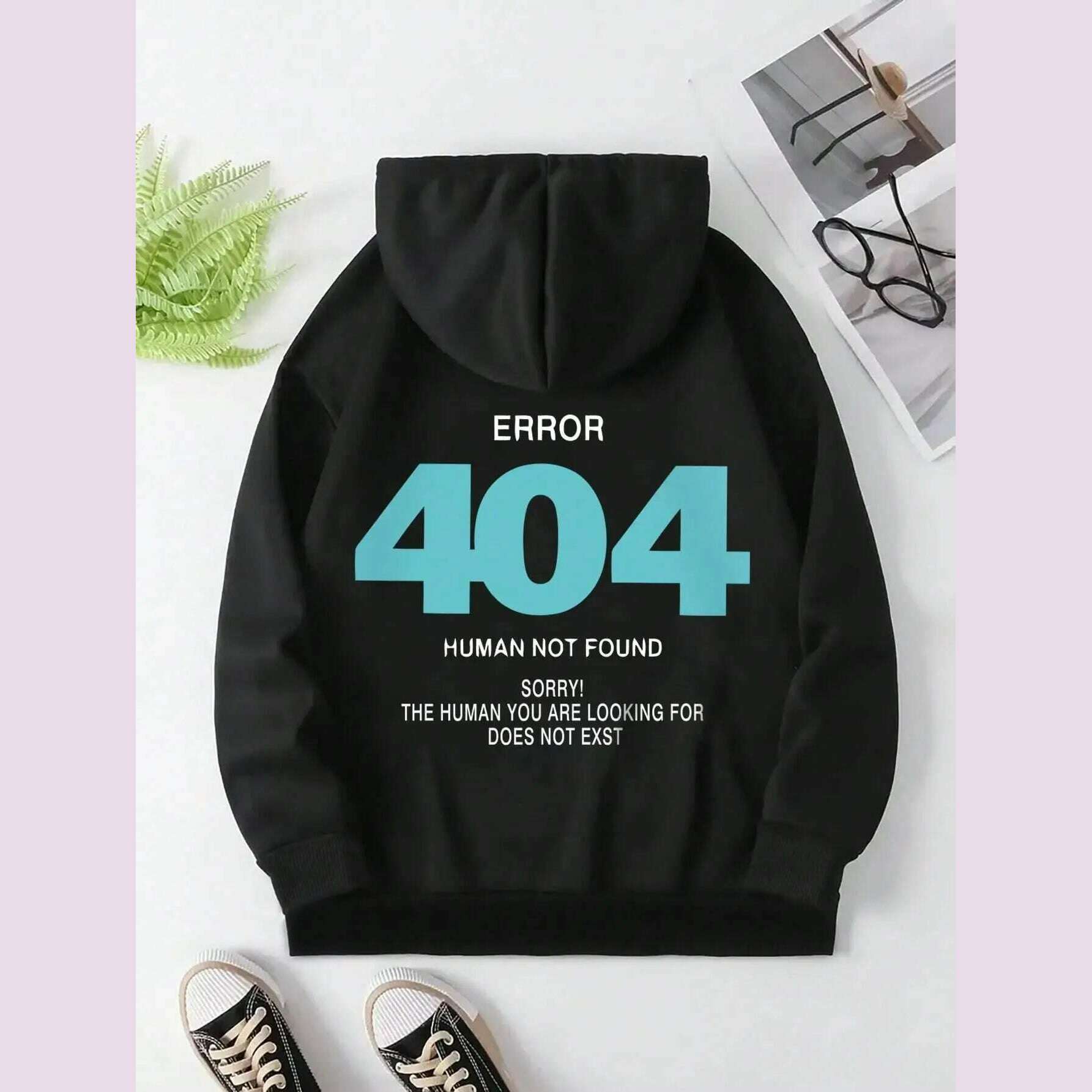 Error 404 Human Not Found sorry! Women's Hooded Fashion S-XXL Hoodies Fleece High Quality Sweatshirts Autumn Casual Sportswear - KIMLUD