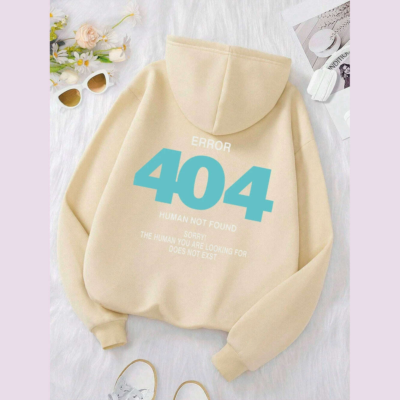 Error 404 Human Not Found sorry! Women's Hooded Fashion S-XXL Hoodies Fleece High Quality Sweatshirts Autumn Casual Sportswear - KIMLUD