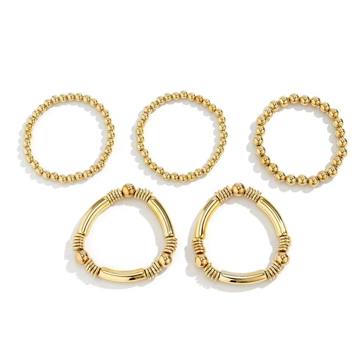 Exaggerated Punk Big Ball Chain Bracelets Women Vintage Chunky Round Beads Elastic Bangle Grunge Couple Jewelry Steampunk Men - KIMLUD