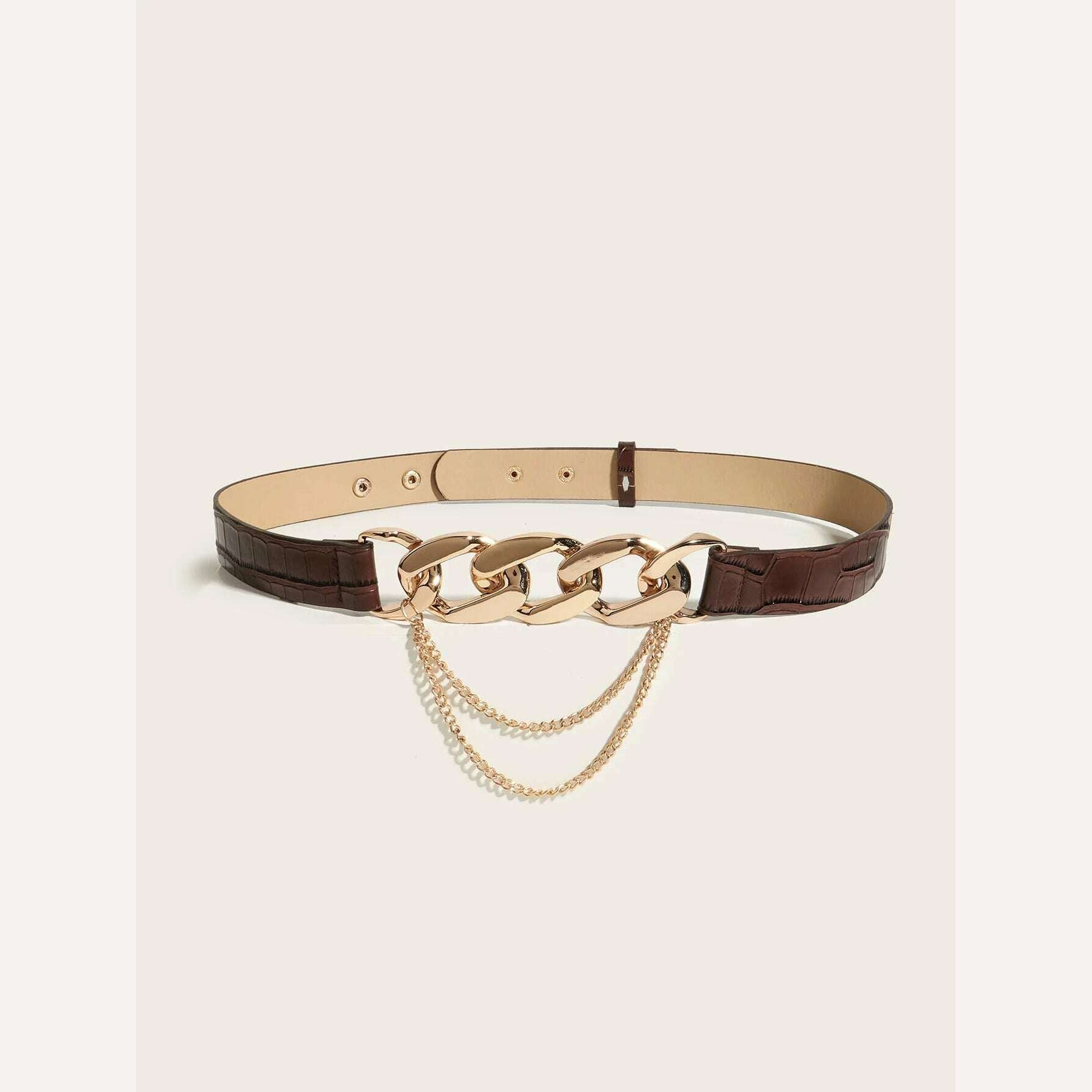 Fashionable removable chain buckle trendy women's belt - KIMLUD