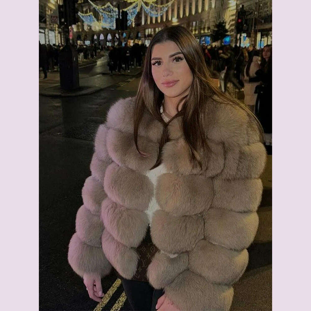 KIMLUD, Faux Fur Short Coat Women Cropped Long Sleeve Artificial Fox Fur Jacket Women Winter Fluffy Top Thick Warm Furry Fur Outwears, KIMLUD Womens Clothes
